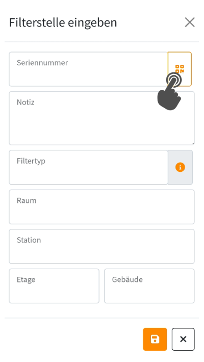 Filterstelle scannen Filterstelle scannen
