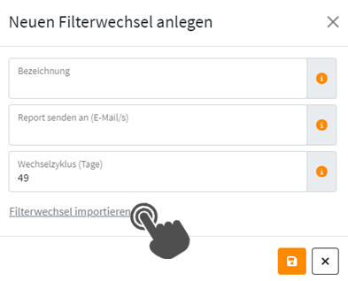 Filterwechsel importieren