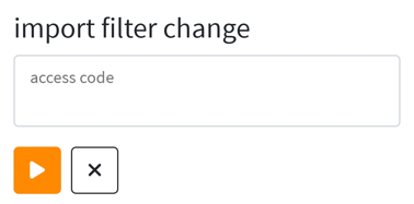 Code for the filter change import