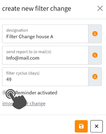 Activate reminder function